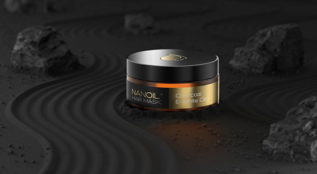 nanoil charcoal & white clay hair mask